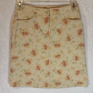 J.Jill Watercolor Floral Cotton A-Line Skirt Size 4
